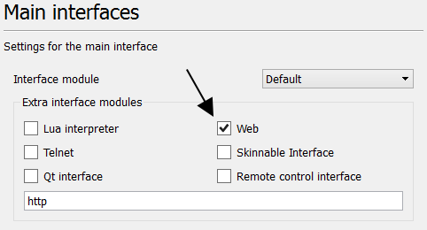 Activate Web HTTP Interface
