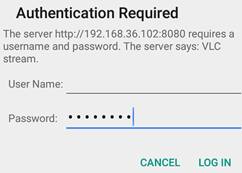 Authentication Required Dialog Box