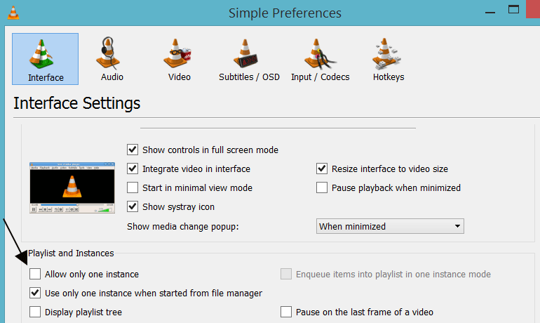 Option to Allow Single Instance of VLC