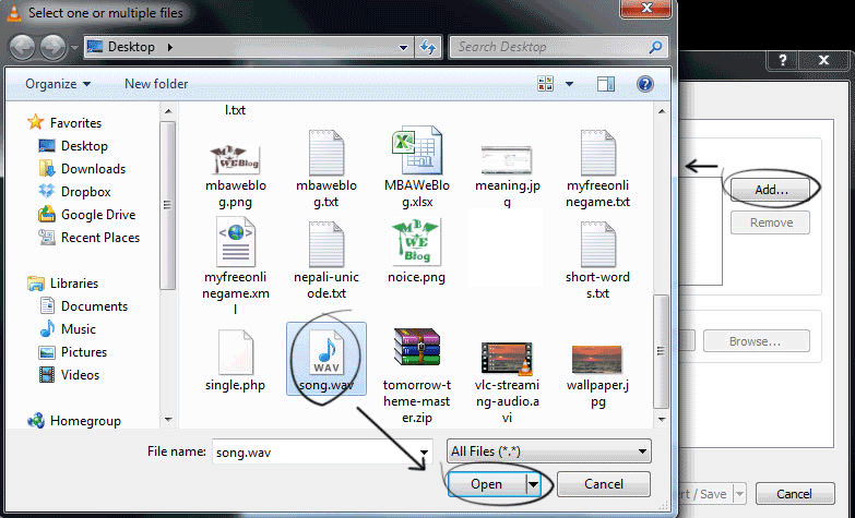add-select-audio-files