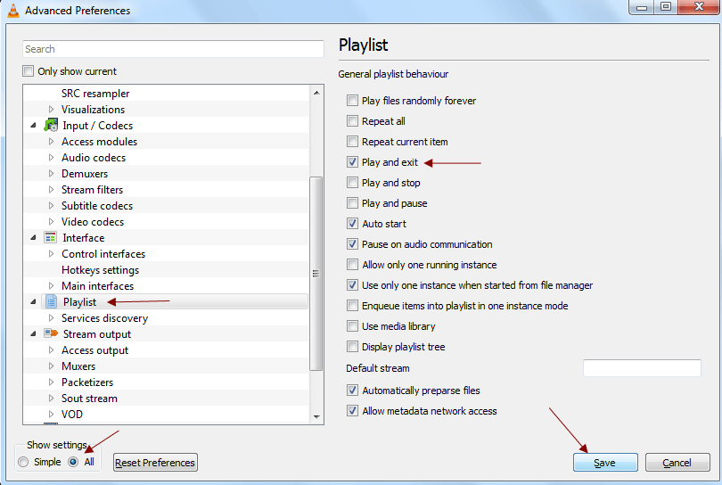 Shutdown PC Automatically after Media or Playlist Ends in VLC