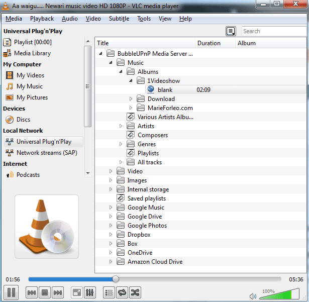 Accessing Media from UPnP or DLNA using VLC