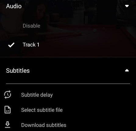 VLC Audio Subtitle Options