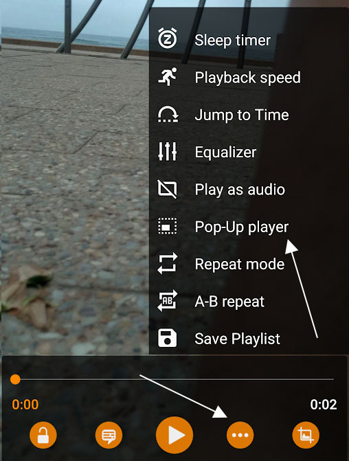 Pop Up Player in VLC for Android