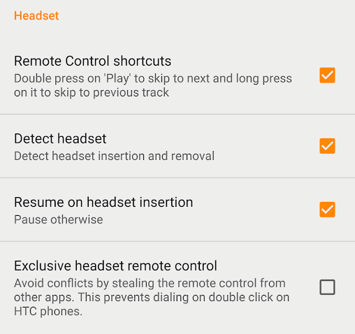 Headset Playback Controls