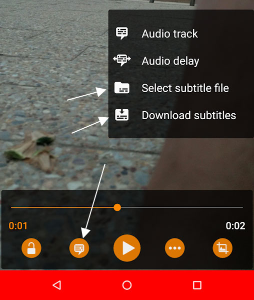 Subtitle Options in VLC for Android