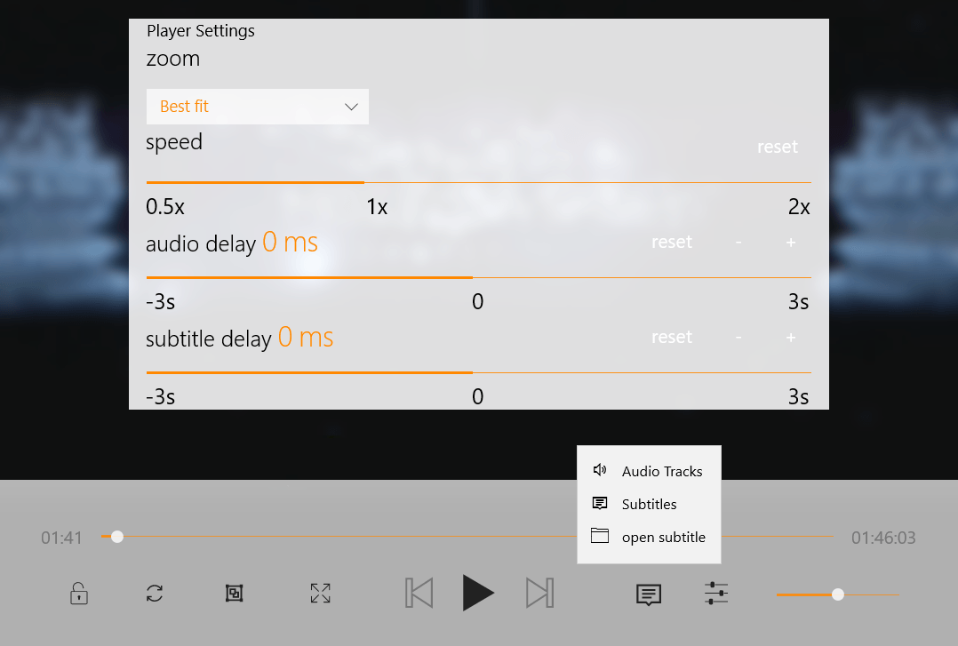 Controls for VLC App in Windows 10