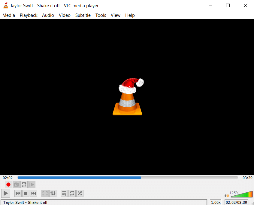 VLC Player with Santa Hat